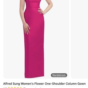 Adrianna Papell Fuchsia One-Shoulder Dress